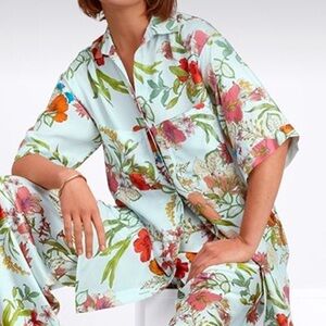 JOHNNY WAS Liliana Oversized Silk Weekend Tunic Floral Tropical NEW